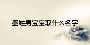 盛姓男寶寶取什么名字