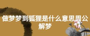 做夢(mèng)夢(mèng)到狐貍是什么意思周公解夢(mèng)