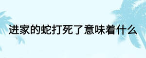 進家的蛇打死了意味著什么