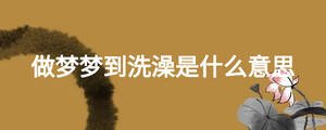 做夢(mèng)夢(mèng)到洗澡是什么意思
