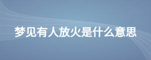 夢見有人放火是什么意思