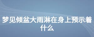 夢見傾盆大雨淋在身上預示著什么