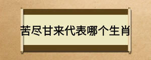 苦盡甘來代表哪個生肖