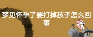 夢(mèng)見懷孕了要打掉孩子怎么回事