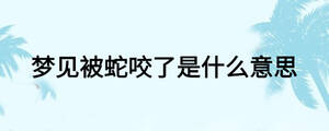 夢(mèng)見被蛇咬了是什么意思