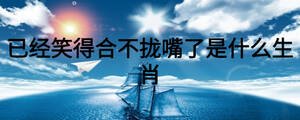 已經(jīng)笑得合不攏嘴了是什么生肖