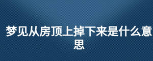 夢(mèng)見從房頂上掉下來是什么意思