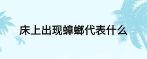 床上出現蟑螂代表什么