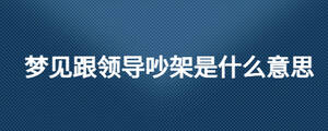 夢(mèng)見(jiàn)跟領(lǐng)導(dǎo)吵架是什么意思