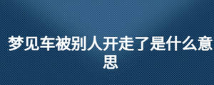 夢(mèng)見(jiàn)車(chē)被別人開(kāi)走了是什么意思