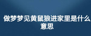 做夢夢到黃鼠狼進家里了是什么意思