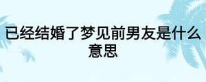 已經(jīng)結(jié)婚了夢見前男友是什么意思
