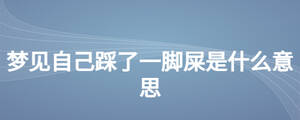 夢(mèng)見(jiàn)自己踩了一腳屎是什么意思