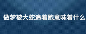 做夢(mèng)被蛇追著跑意味著什么