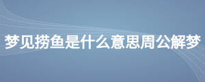 夢(mèng)見(jiàn)撈魚(yú)是什么意思周公解夢(mèng)