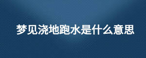夢(mèng)見(jiàn)澆地跑水是什么意思