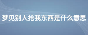 夢(mèng)見(jiàn)別人搶我東西是什么意思
