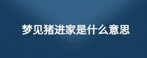 夢見豬進(jìn)家是什么意思