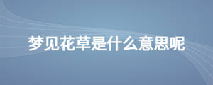 夢見花草是什么意思呢