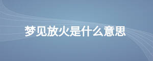 夢(mèng)見(jiàn)放火是什么意思