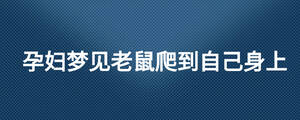 孕婦夢見老鼠爬到自己身上