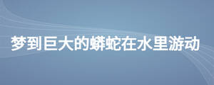 夢到巨大的蟒蛇在水里游動