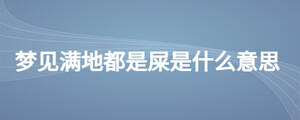 夢(mèng)見滿地都是屎是什么意思