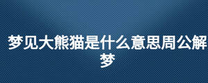 夢(mèng)見大熊貓是什么意思周公解夢(mèng)