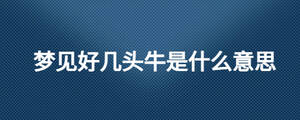 夢見好幾頭牛是什么意思