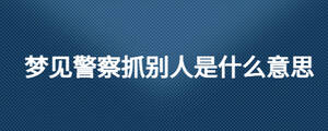 夢見警察抓別人是什么意思