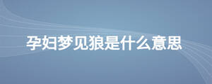 孕婦夢見狼是什么意思