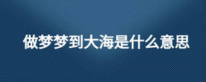 做夢夢到大海是什么意思