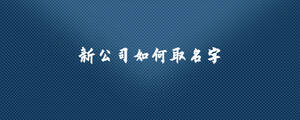 新公司如何取名字