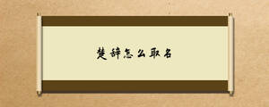 楚辭怎么取名