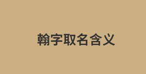 翰字取名含義