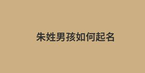 朱姓男孩如何起名