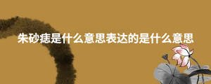朱砂痣是什么意思表達的是什么意思