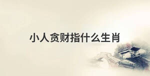 小人貪財指什么生肖
