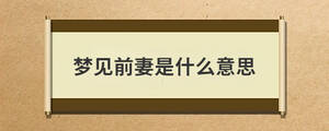 夢見前妻是什么意思