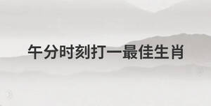 午分時刻打一最佳生肖