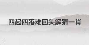 四起四落難回頭解猜一肖