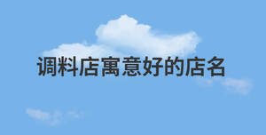 調料店寓意好的店名