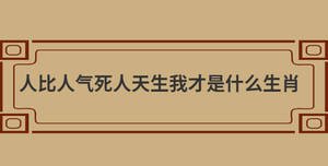 人比人氣死人天生我才是什么生肖