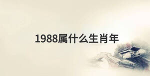 1988屬什么生肖年