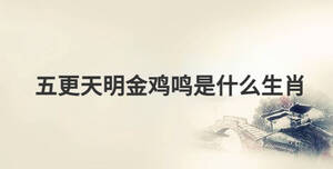 五更天明金雞鳴是什么生肖