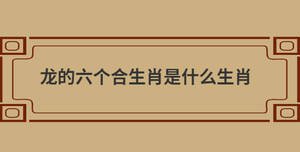 龍的六個合生肖是什么生肖