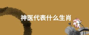神醫代表什么生肖