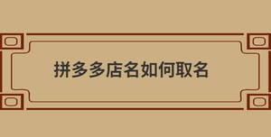 拼多多店名如何取名