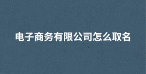 電子商務有限公司怎么取名