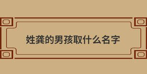 姓龔的男孩取什么名字